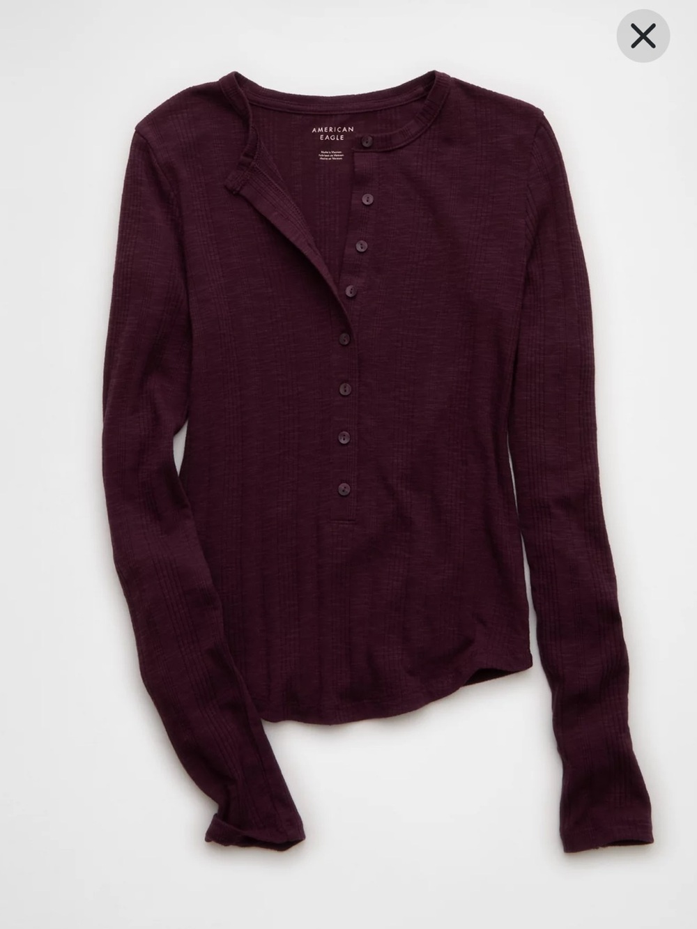 American Eagle Outfitters Long Sleeve Henley Top